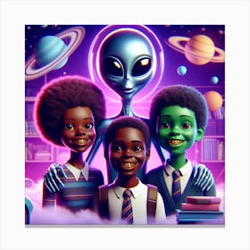 Aliens In Space Canvas Print