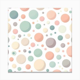 Pastel Polka Dots Seamless Pattern Canvas Print