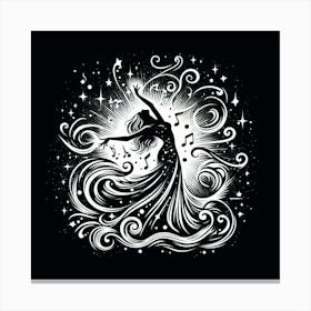 Dancer With Music Notes Canvas Print