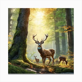 Deer In The Forest 173 Canvas Print