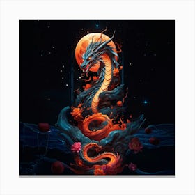 Dragon In The Moonlight Canvas Print