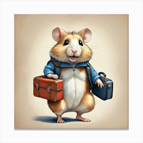 Hamster With Suitcases Canvas Print