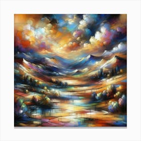 Landscape Painting in Abstract Form Canvas Print