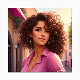 Curly haired beauty Canvas Print