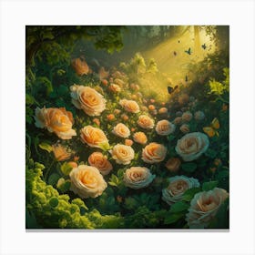 Roses In The Forest 2 Canvas Print