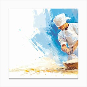 Baker Preparing Bread Canvas Print