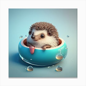 Hedgehog In A Bowl Canvas Print