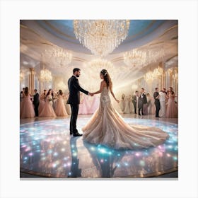 An Ultra Realistic 3d Rendering Of An Opulent Wedding Celebration Lavish Victorian Golden Decorated (2) Canvas Print