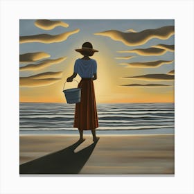 Woman At The Beach Canvas Print