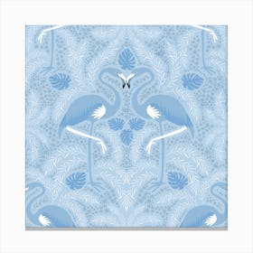 Blue Flamingos Canvas Print