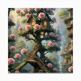 Roses In The Forest 1 Canvas Print