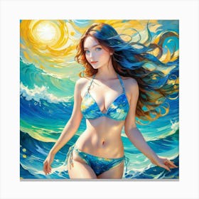 Beautiful Woman In Bikinifuj Canvas Print