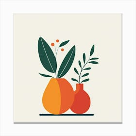 Oranges In Vases Canvas Print