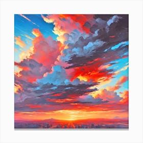 Sunset Over The City 2 Canvas Print