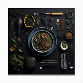 Barbecue Props Knolling Layout (78) Canvas Print