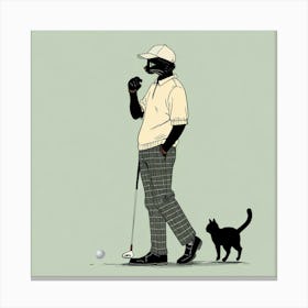 Golf cat Canvas Print