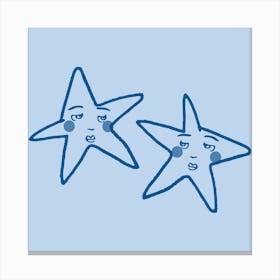Baby Blue Stars - Whimsigoth Aesthetic - Vintage Retro 90s Design 1 Canvas Print