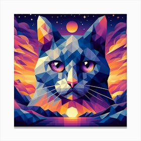 Cinnamon Low Poly Cat Canvas Print