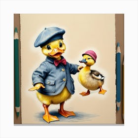 Duck And Duckling 5 Canvas Print