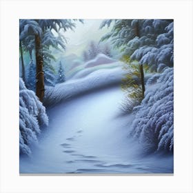 Snowy Footsteps Canvas Print