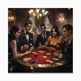 Midnight Toasts and Poker Boasts. Canvas Print