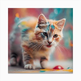 Colorful Cat 1 Canvas Print