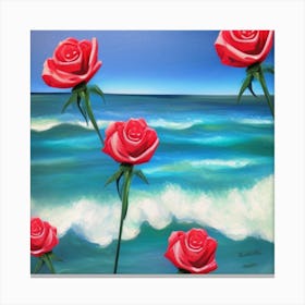 Roses On The Beach Canvas Print