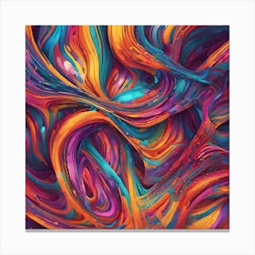 Vibrant Abstract Line Drawing With Bold Intersecting Strokes (13) Canvas Print