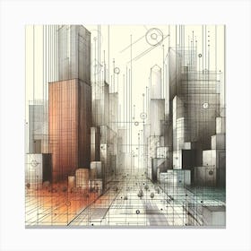 Abstract Cityscape 1 Canvas Print