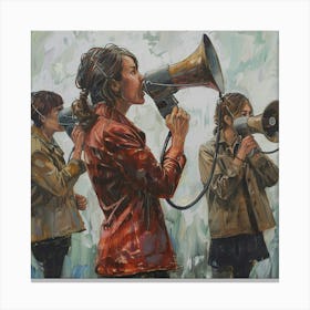 'Speak Up' Activism Oil Painting - Women for Social Change Canvas Print