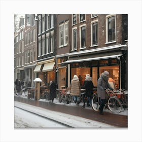 Winter In Amsterdam 3 Canvas Print