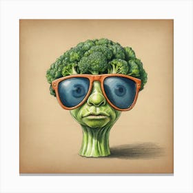 Broccoli In Sunglasses 1 Canvas Print