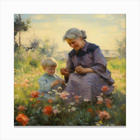 Mother And A Child Canvas Print