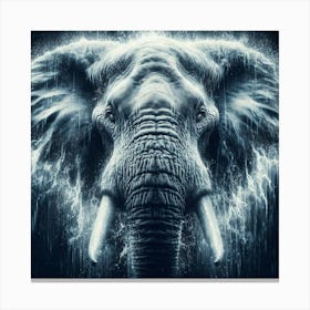 Elephant In The Rain 2 Canvas Print