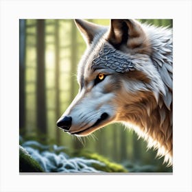 Wolf In The Forest 78 Canvas Print