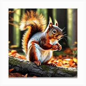 Squirrel In The Forest 384 Canvas Print