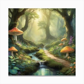 Fairy Forest Paintings Art Print 3 Canvas Print