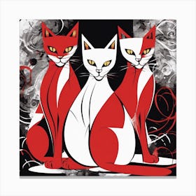 Three Cats 2 Canvas Print