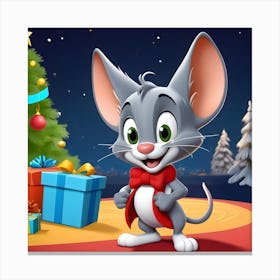 Tom And Jerry Christmas Canvas Print