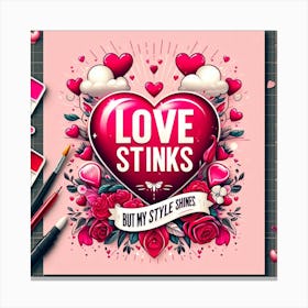 Love Stinks But My Style Stinks Canvas Print