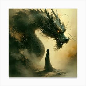 Dragon And Woman Lienzo