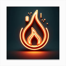 Neon Fire Sign 1 Canvas Print