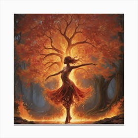 Fire Tree Dance Art Print 0 Canvas Print