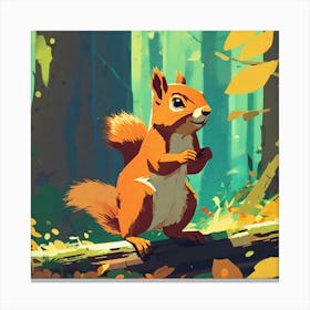 Squirrel In The Forest 175 Canvas Print