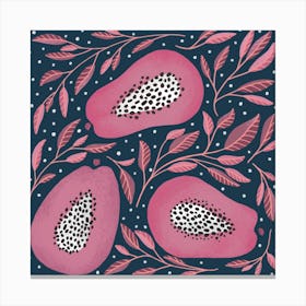 Purple pink melon art Canvas Print