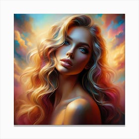 Beautiful Woman In The Sky Canvas Print