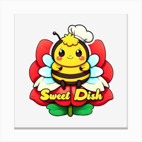 Honey Bee Sweet Dish Logo Canvas Print