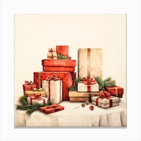 Elegant Christmas Giftbox Ilustration Series004 Canvas Print