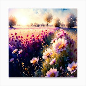 Daisies In The Meadow Canvas Print