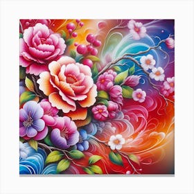 Russian Flower Painting Canvas Print